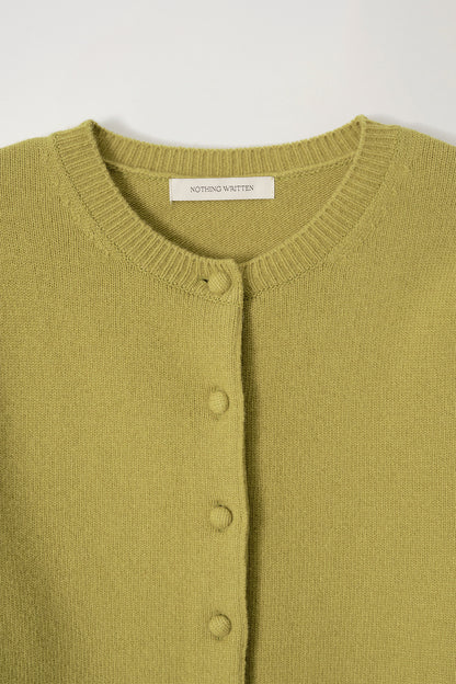 NOTHING WRITTEN DIENE ROUND CARDIGAN - OLIVE