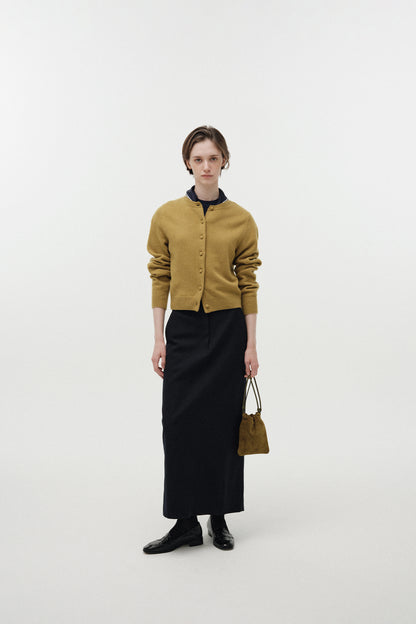 NOTHING WRITTEN DIENE ROUND CARDIGAN - OLIVE