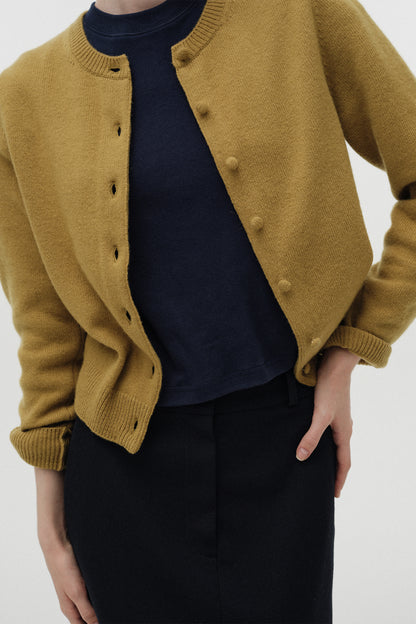 NOTHING WRITTEN DIENE ROUND CARDIGAN - OLIVE