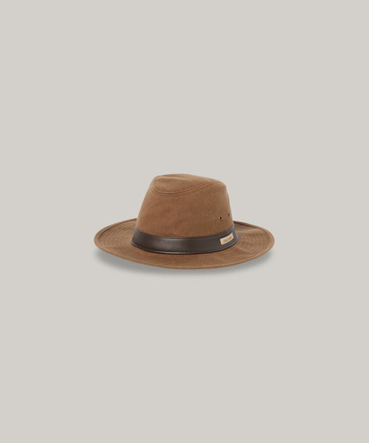 SNOW PEAK TRAD LABEL OILED CLASSIC HAT - DARK BROWN
