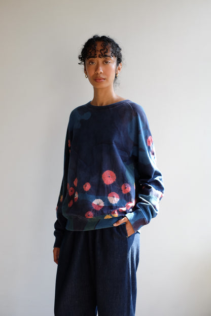 11.11 INDIGO HAND PAINTED & BANDHANI SWEATSHIRT