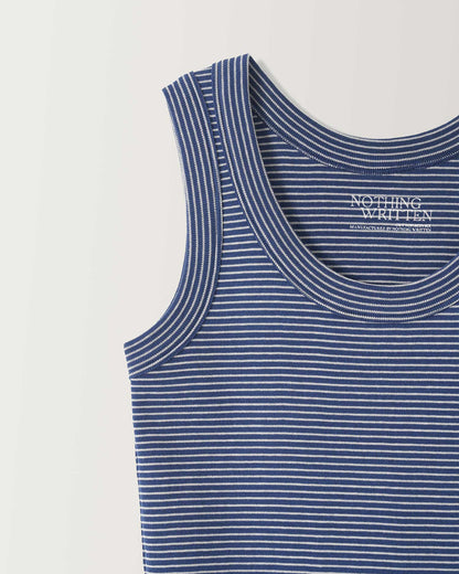 NOTHING WRITTEN SAILOR SLEEVELESS TOP - BLUE