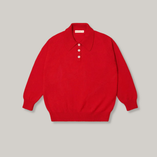 &DAUGHTER EDITH PLAIN POLO - POPPY RED