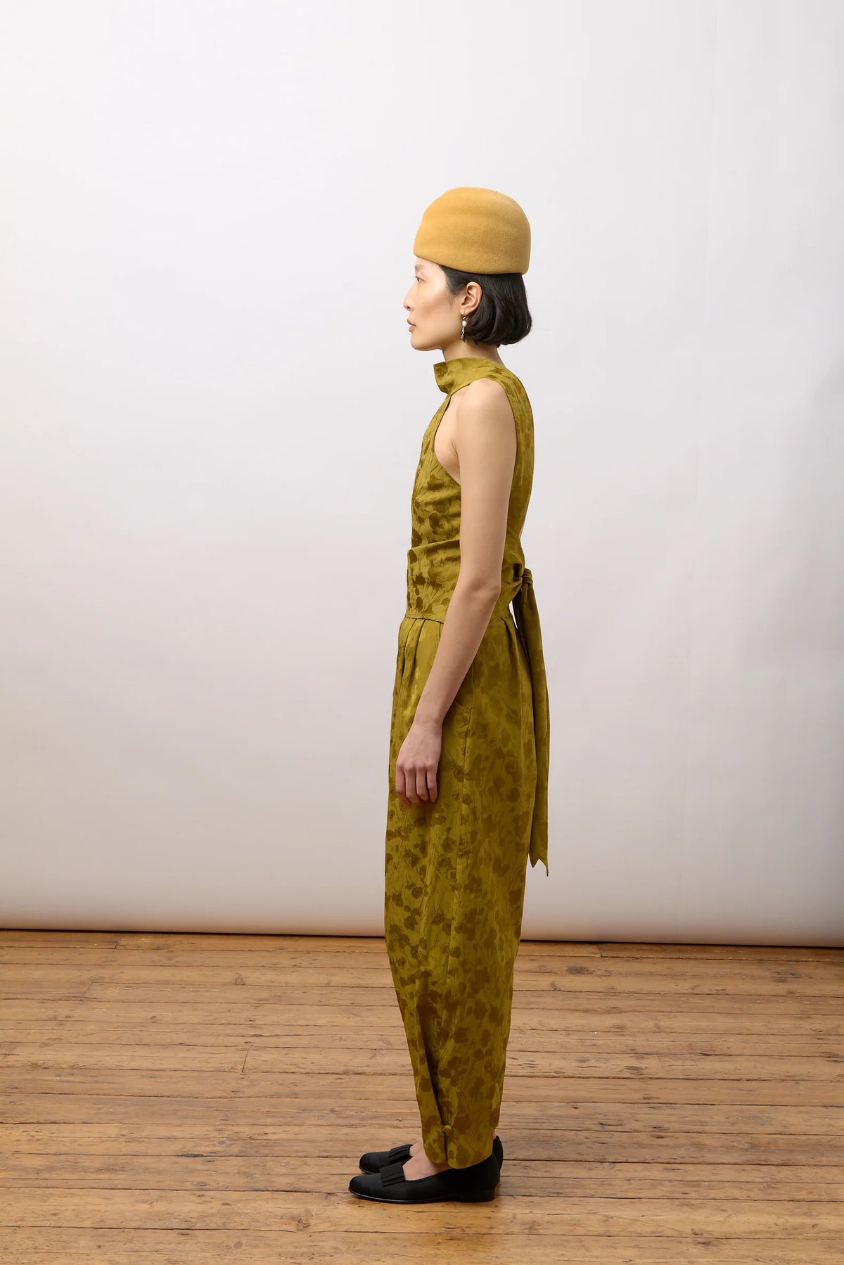 CAWLEY FLORAL JACQUARD EDITH TOP - GOLDEN OCHRE