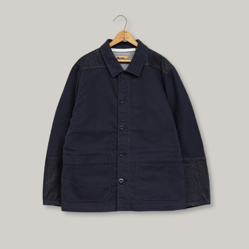 NIGEL CABOURN OW01-1 ENGINEER MOLESKIN JACKET - DARK NAVY