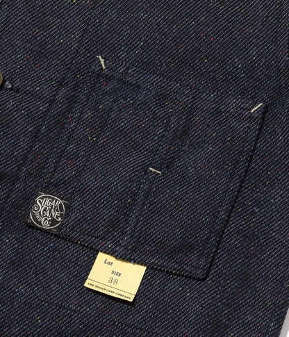 SUGAR CANE 'FICTION ROMANCE' 13.7oz. INDIGO NEP DENIM WORK COAT