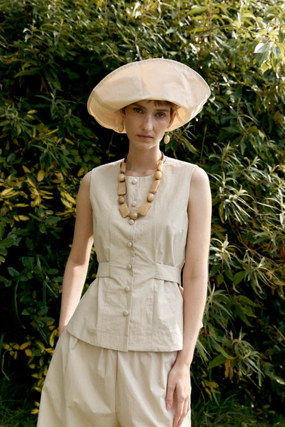 CAWLEY BRITISH DRY OILSKIN SUN HAT - NATURAL