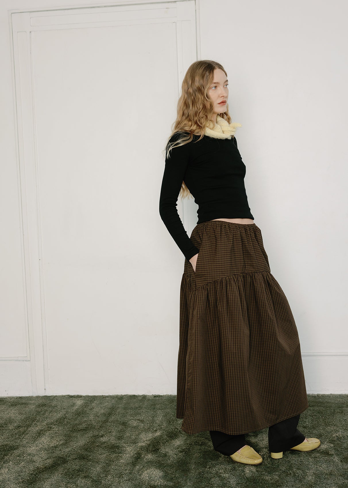 A BRONZE AGE FIELD SKIRT - TOASTED GINGHAM