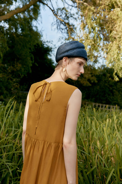 CAWLEY GENEVIEVE COTTON VIOLE DRESS - MUSTARD