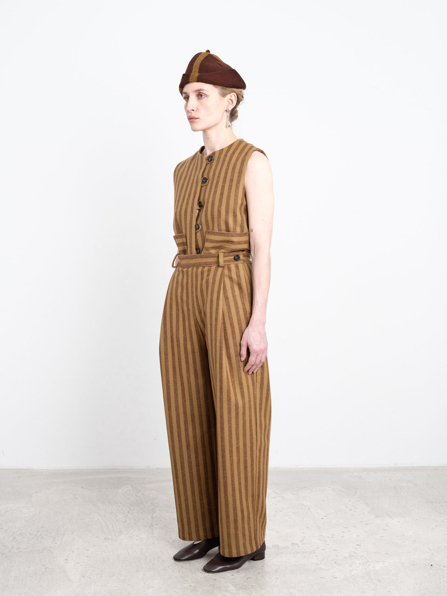 CAWLEY PORTUGUESE STRIPED WOOL GEORGIA TROUSER