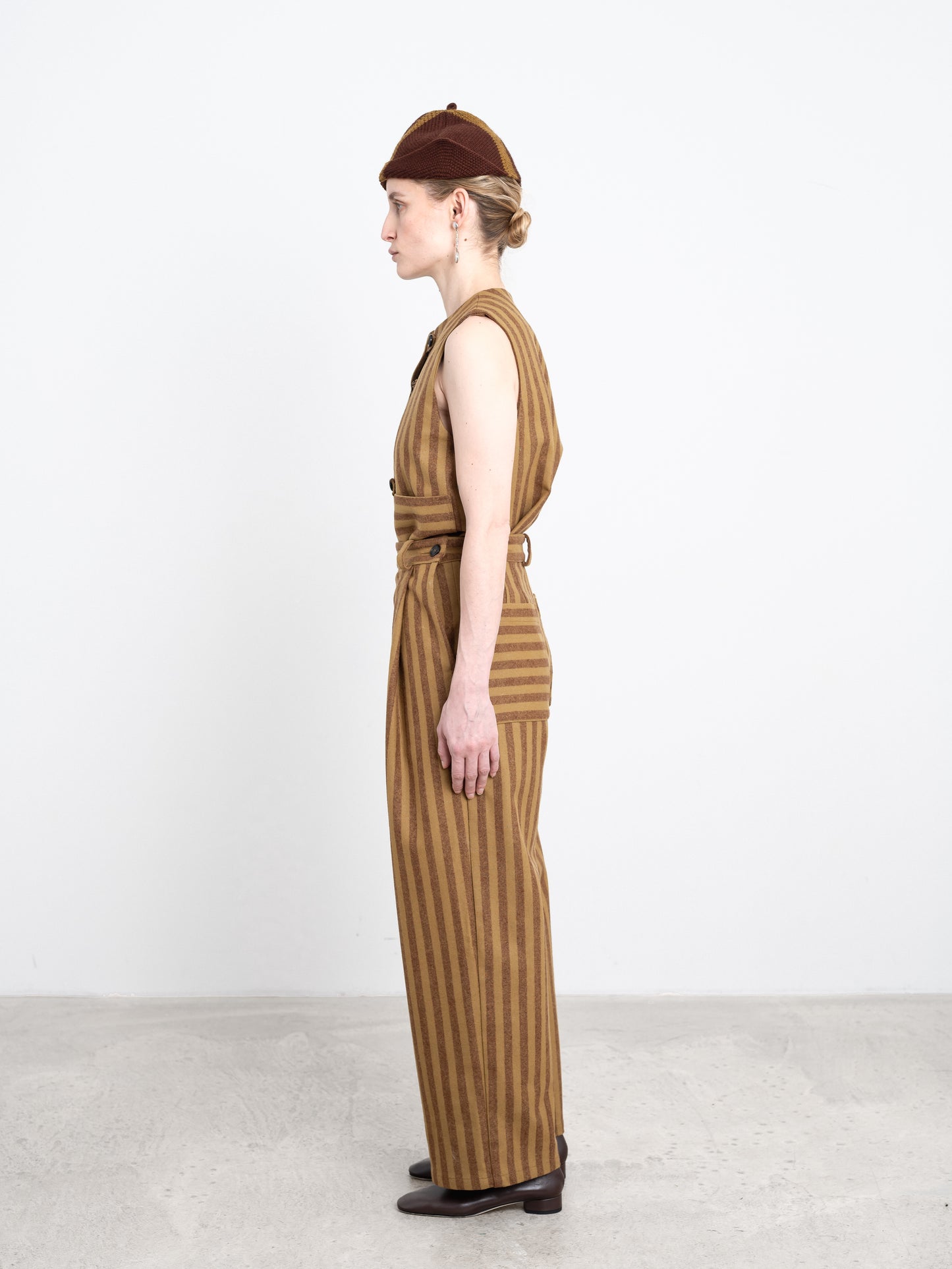 CAWLEY PORTUGUESE STRIPED WOOL GEORGIA TROUSER