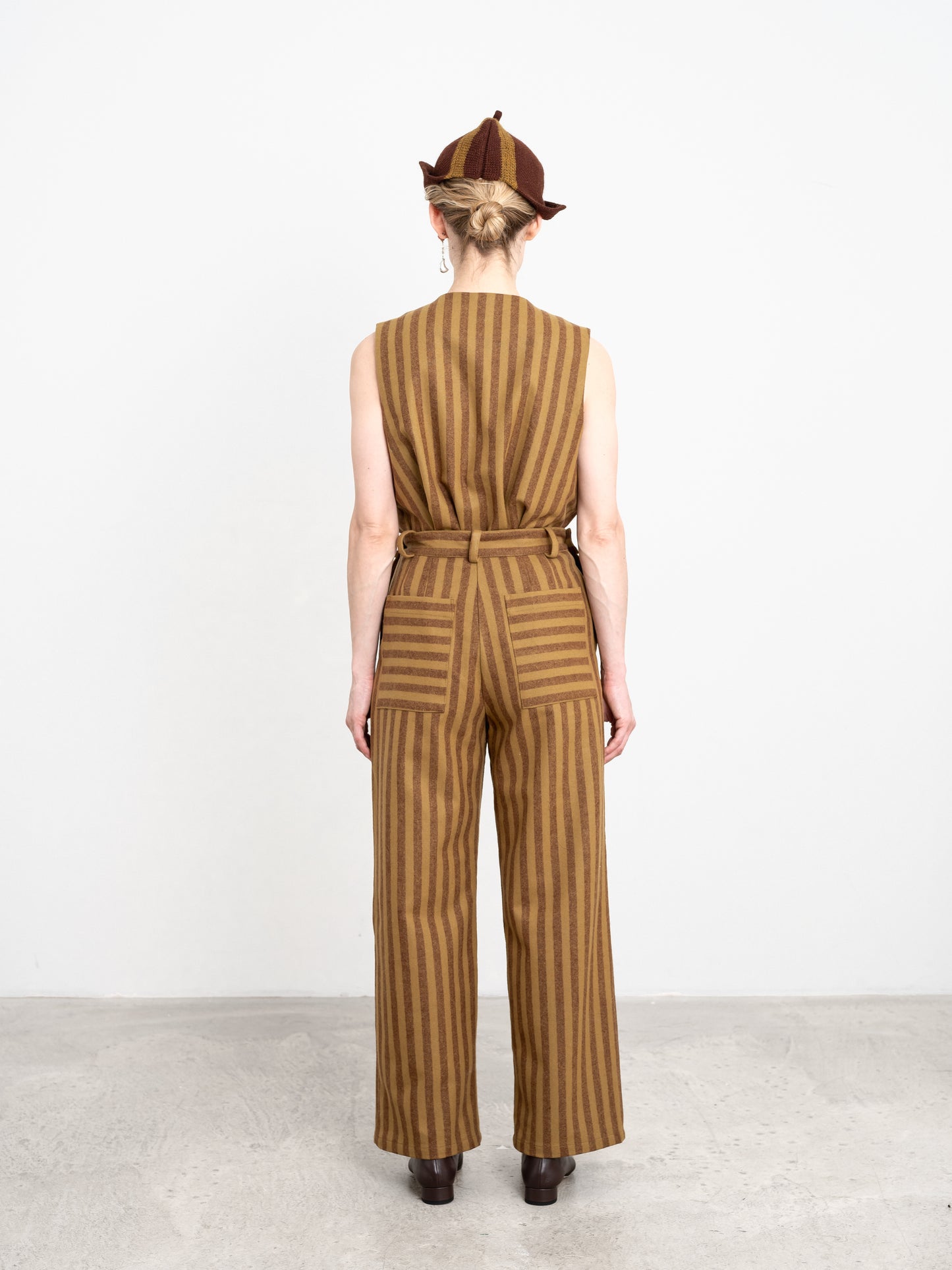 CAWLEY PORTUGUESE STRIPED WOOL GEORGIA TROUSER