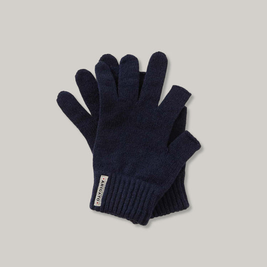 BLUE BLUE JAPAN RECYCLED CASHMERE FINGERLESS GLOVE - DARK NAVY