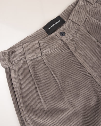 GRÅBRODERN EKE CHINO - WIDE CORDUROY - STEEL GREY