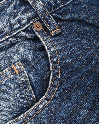 CIOTA WIDE BAGGY 5 POCKET PANTS - MEDIUM BLUE