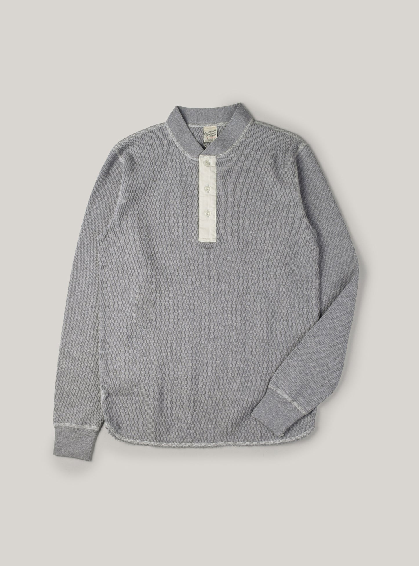 BUZZ RICKSON HENLEY NECK THERMAL - GREY