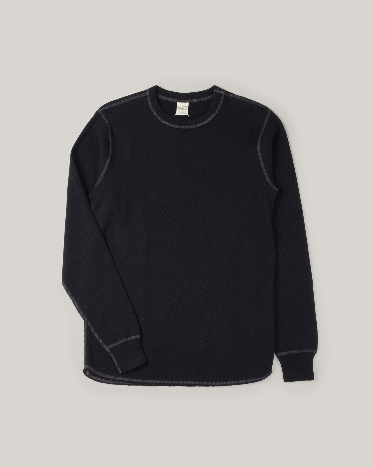 BUZZ RICKSON WAFFLE KNIT THERMAL - BLACK
