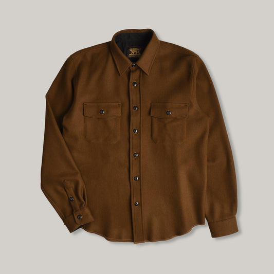 INDIGOFERA ICONIC SHIRT MELTON WOOL - BEIGE