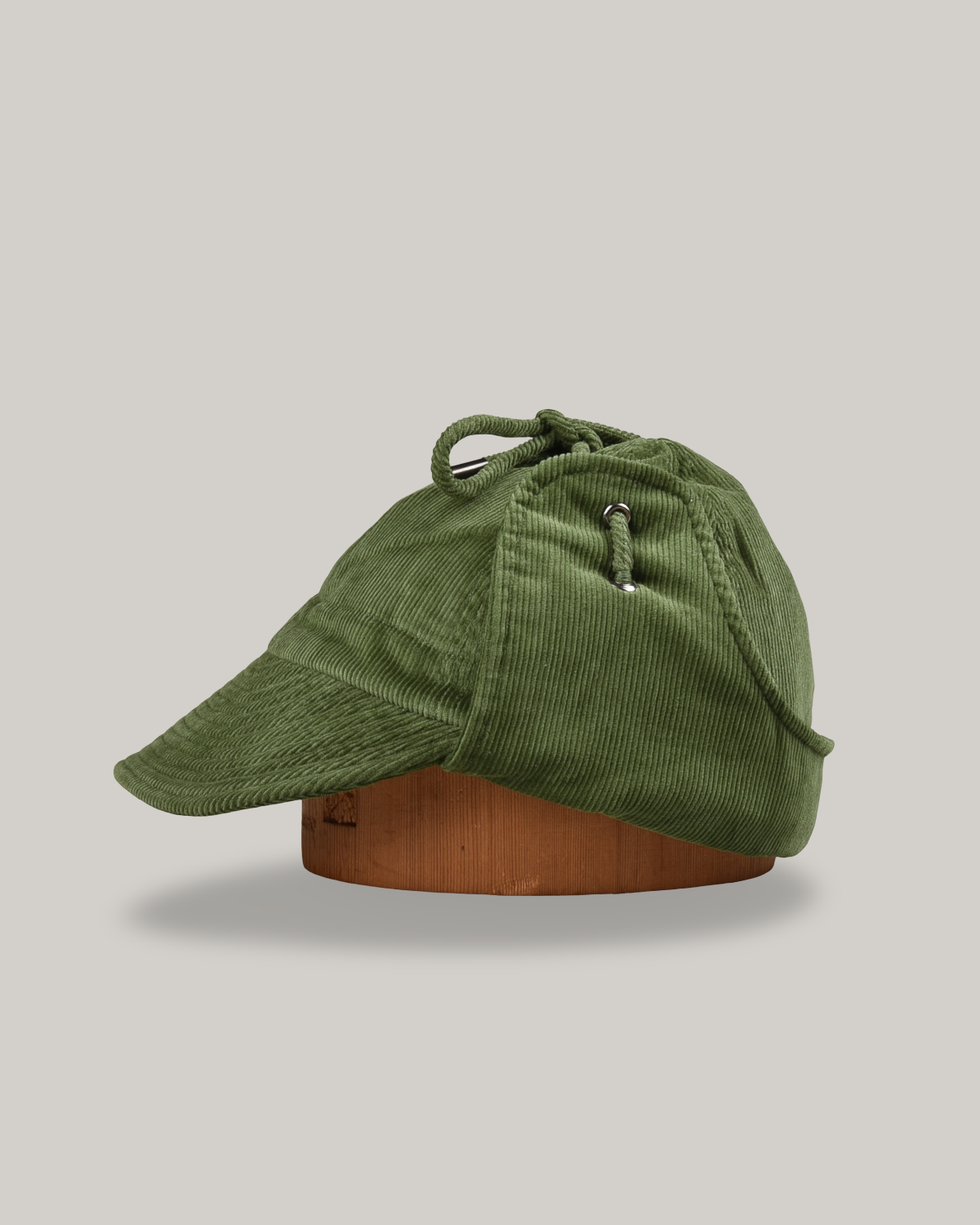 KARDO QUILTED CORDUROY FLAP CAP - GREEN