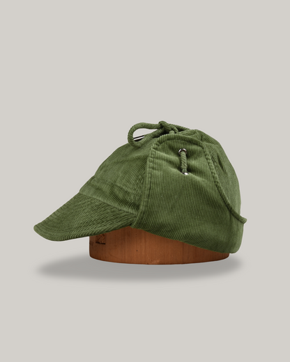 KARDO QUILTED CORDUROY FLAP CAP - GREEN