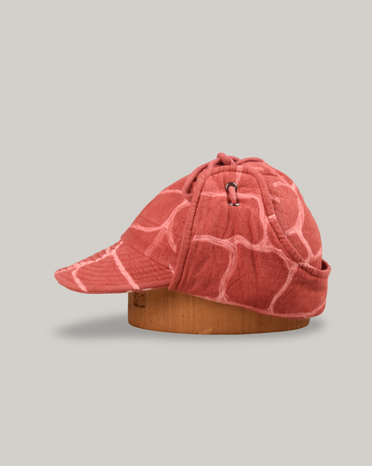 KARDO QUILTED SHIBORI FLAP CAP - LIVING CORAL