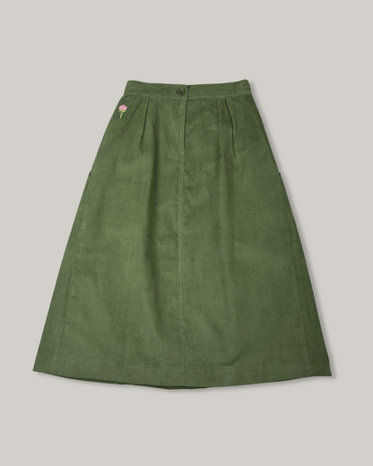 KARDO WOMEN'S LALI CORDUROY SKIRT - GREEN