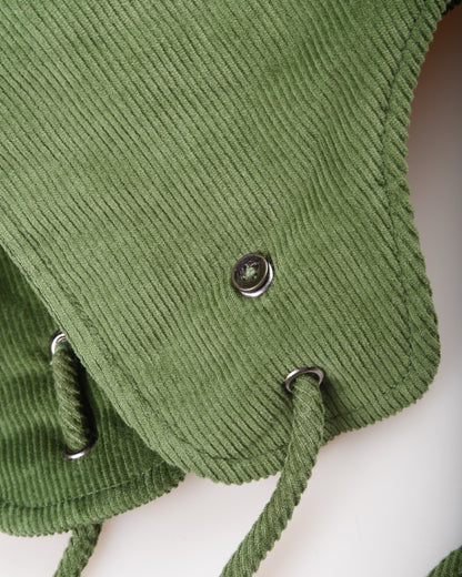KARDO QUILTED CORDUROY FLAP CAP - GREEN