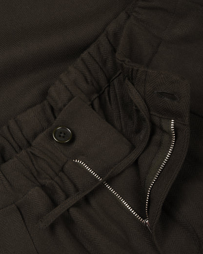 KARDO TAKA HERRINGBONE TROUSER - DARK GREEN