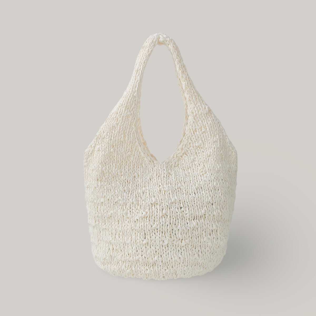 NOTHING WRITTEN HANDMADE KNITTED BAG - IVORY