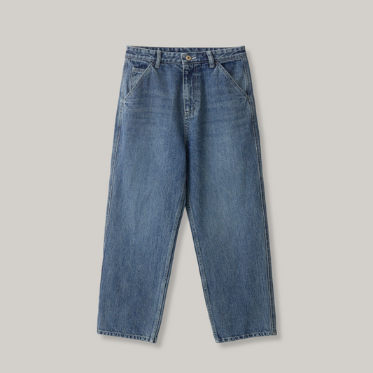 NOTHING WRITTEN LABO STRAIGHT COTTON DENIM - BLUE