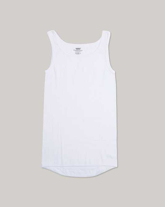 HEIMAT FINE RIB COTTON VEST - WHITE