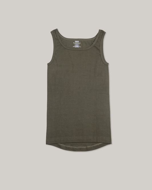 HEIMAT FINE RIB COTTON VEST - MILITARY GREEN