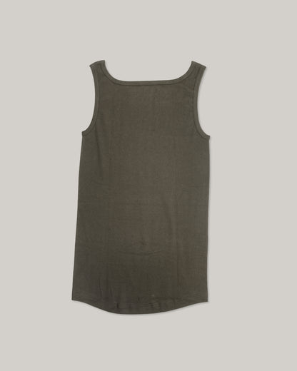 HEIMAT FINE RIB COTTON VEST - MILITARY GREEN