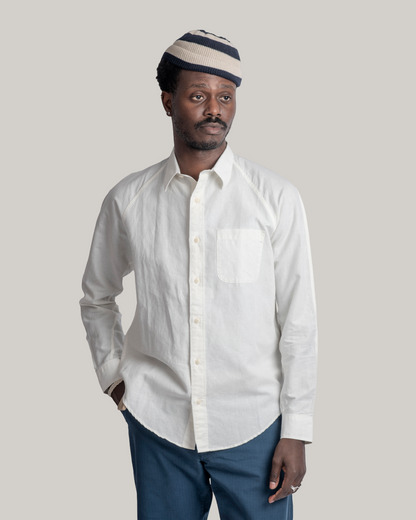 HEIMAT COTTON/ HEMP ARTIST SHIRT GD - WHITE