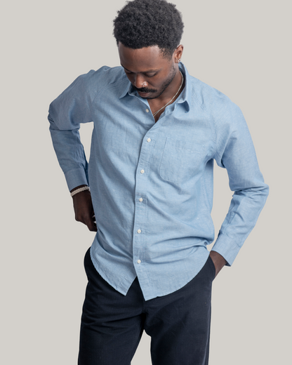 HEIMAT COTTON/ HEMP ARTIST SHIRT - TRAIL BLUE