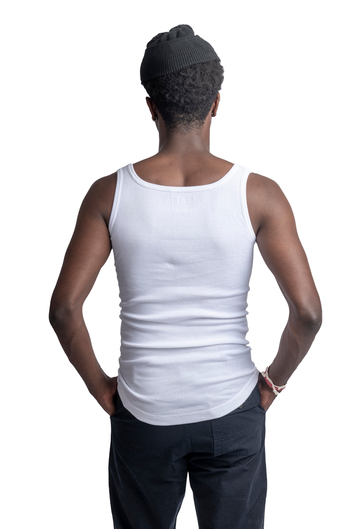 HEIMAT FINE RIB COTTON VEST - WHITE