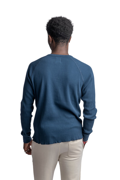 HEIMAT HENLEY WAFFLE TOP - INK