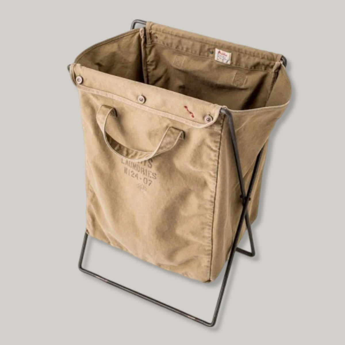 BASSHU LAUNDRY BAG WITH FRAME - BEIGE