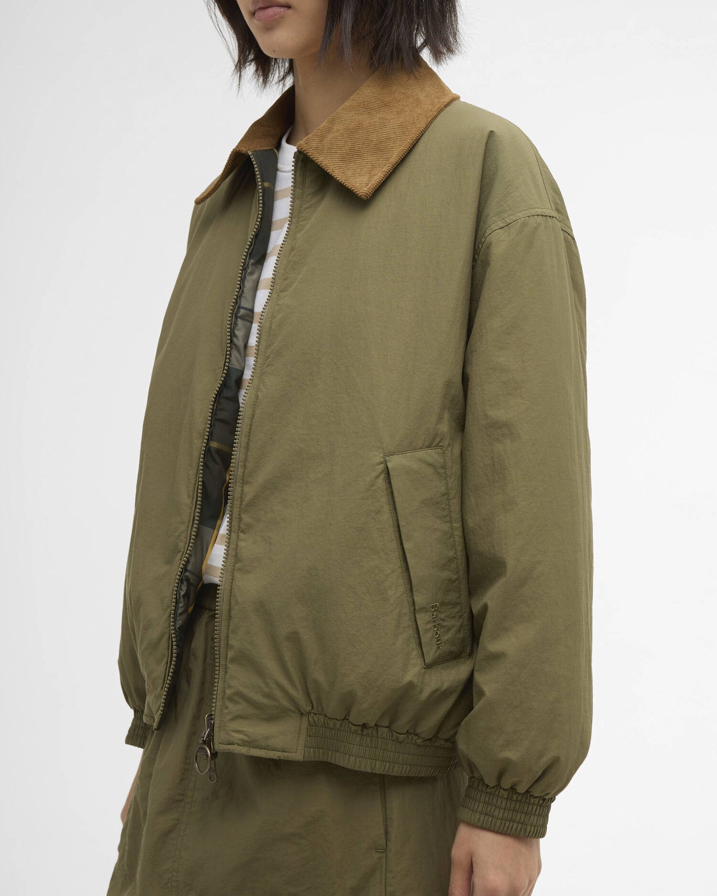BARBOUR MAUREEN REVERSIBLE CASUAL JACKET - BURNT OLIVE