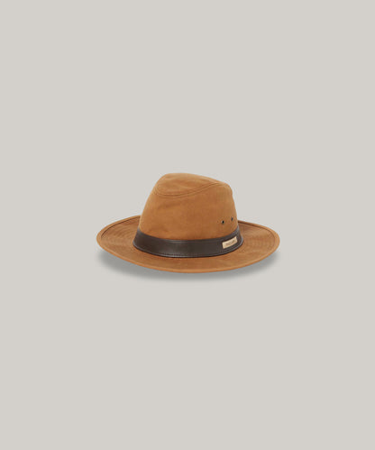 SNOW PEAK TRAD LABEL OILED CLASSIC HAT - LIGHT BROWN