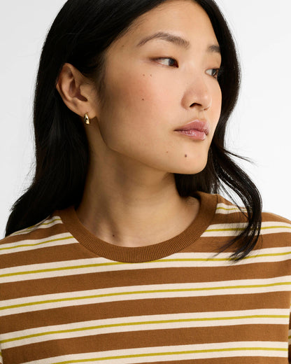 BARBOUR MAPLEWOOD STRIPED LONG-SLEEVE T-SHIRT-  TAN/ BIRCH