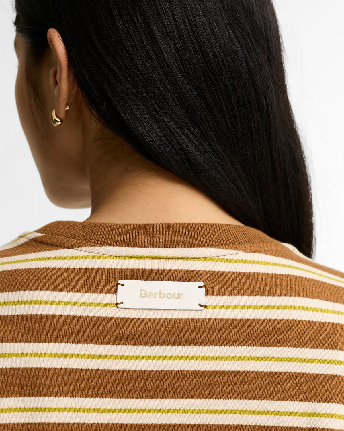 BARBOUR MAPLEWOOD STRIPED LONG-SLEEVE T-SHIRT-  TAN/ BIRCH