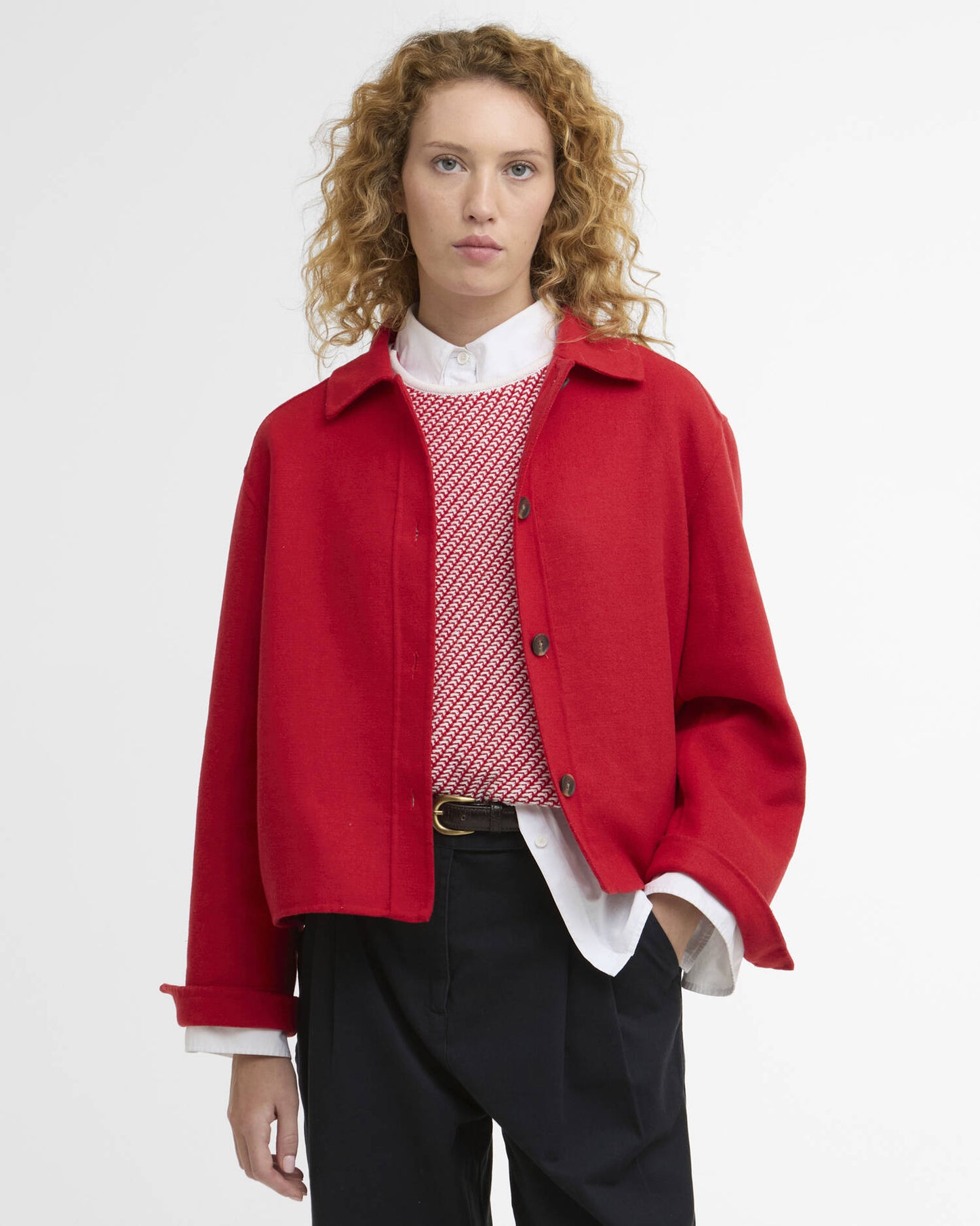 BARBOUR AMANDA OVERSHIRT - POPPY RED