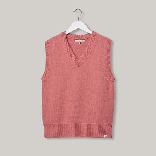 MERZ B SCHWANEN MERINO WOOL VEST - ROSEWOOD