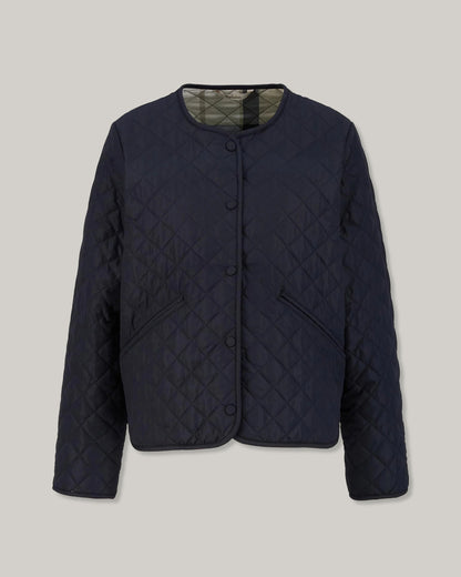 BARBOUR CASHEL COLLARLESS QUILTED JACKET - DARK NAVY