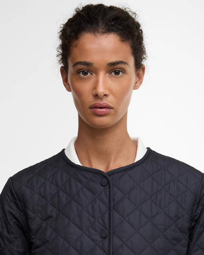 BARBOUR CASHEL COLLARLESS QUILTED JACKET - DARK NAVY