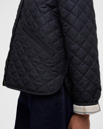 BARBOUR CASHEL COLLARLESS QUILTED JACKET - DARK NAVY