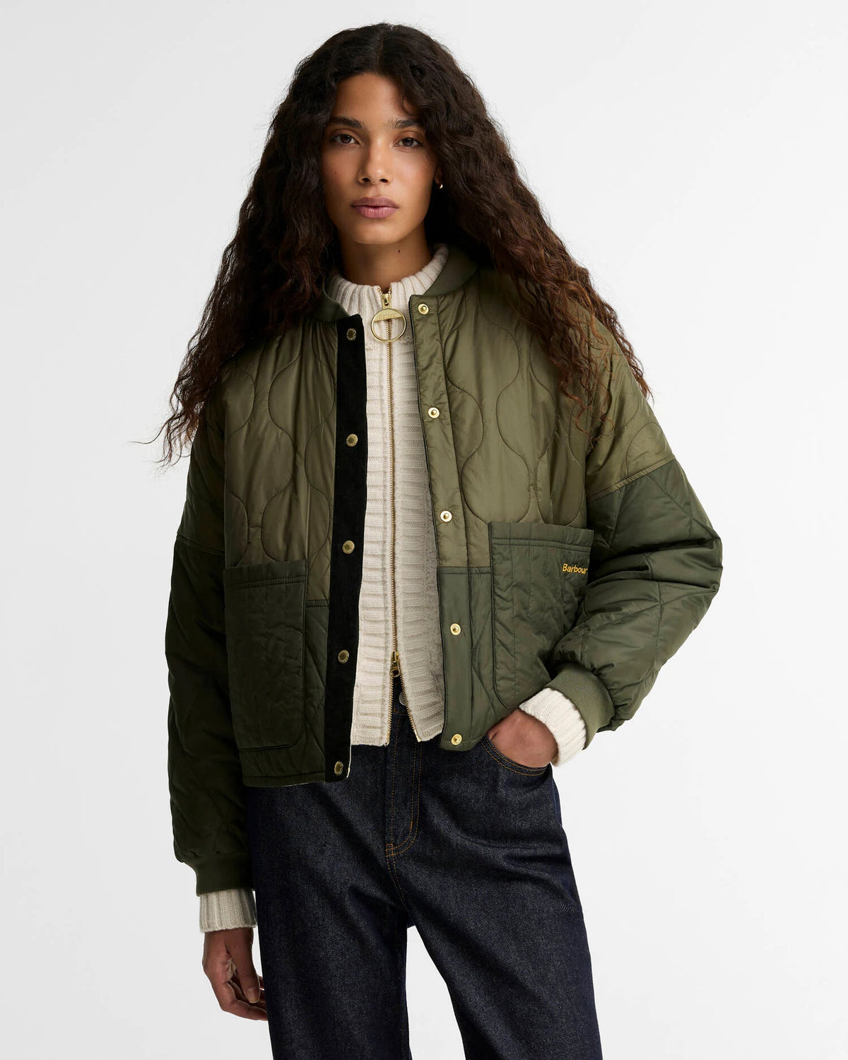 BARBOUR RAVENSHILL REVERSIBLE QUILTED JACKET - OLIVE/FERN/ANCIENT