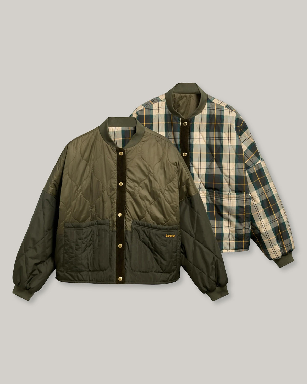 BARBOUR RAVENSHILL REVERSIBLE QUILTED JACKET - OLIVE/FERN/ANCIENT