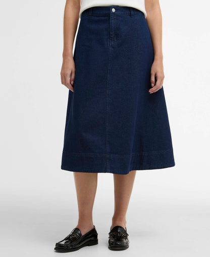 BARBOUR MAIA DENIM MIDI SKIRT - RINSE WASH
